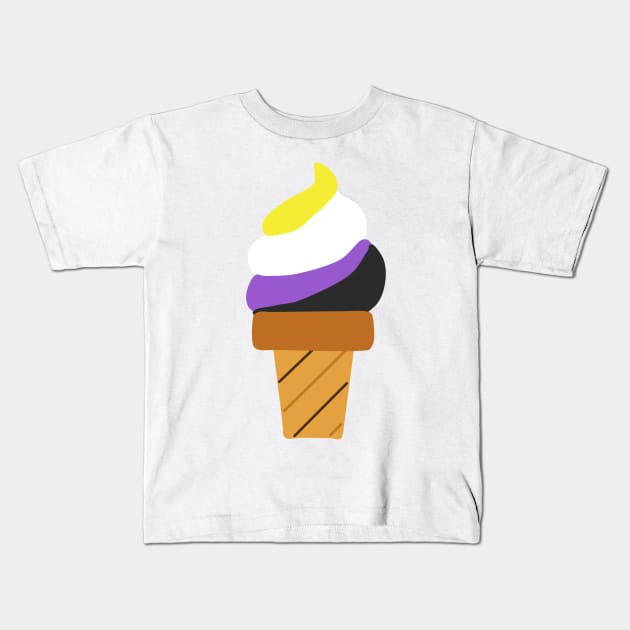 Non-Binary LGBT Pride Ice Cream Kids T-Shirt by RyanDoodles